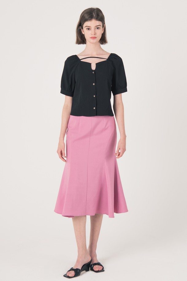 WE'DEE - 롱스커트 - WED_Fishtail high waist skirt_PINK