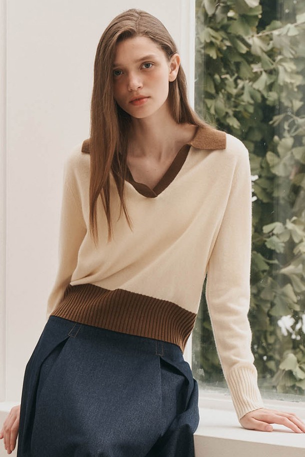 WE'DEE - 스웨터 - WD_Collar knit sweater