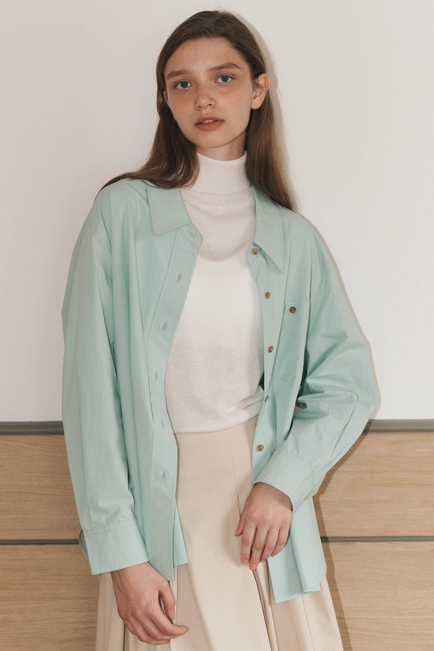 WE'DEE - 셔츠 - WD_Pure cotton shirt_MINT