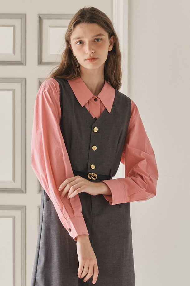 WE'DEE - 셔츠 - WD_Pure cotton shirt_PINK