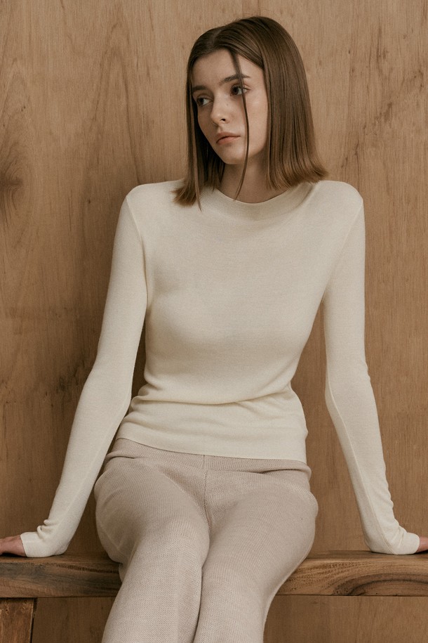 WE'DEE - 스웨터 - WD_Soft wool sweater_IVORY