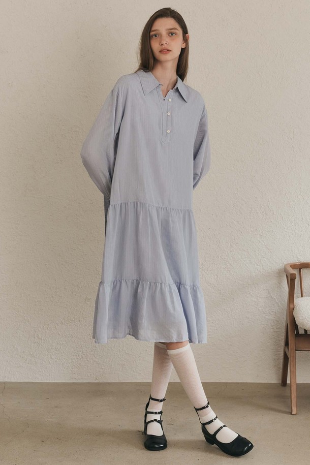 WE'DEE - 긴소매 원피스 - WD_Oversized shirt dress