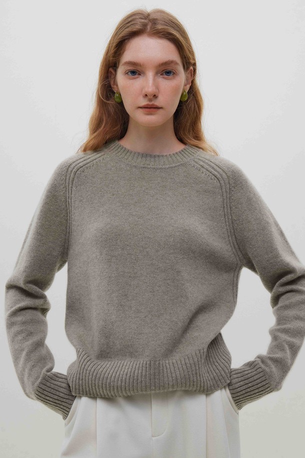 WE'DEE - 스웨터 - WD_Round neck wool sweater top_2color