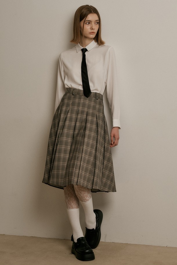 WE'DEE - 미디스커트 - WD_Intellectual plaid set_Skirt