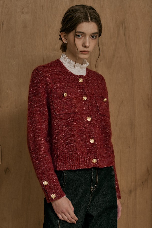 WE'DEE - 자켓 - WD_Golden wool cardigan jacket_RED