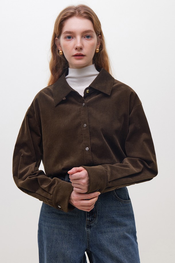 WE'DEE - 셔츠 - WD_Vintage corduroy shirt_BROWN