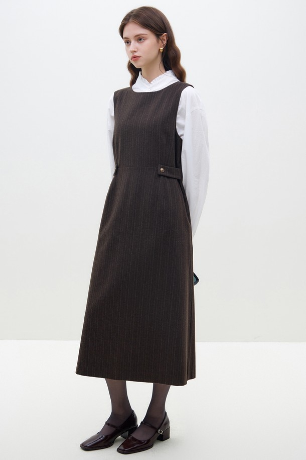 WE'DEE - 긴소매 원피스 - WD_Round woolen vest dress