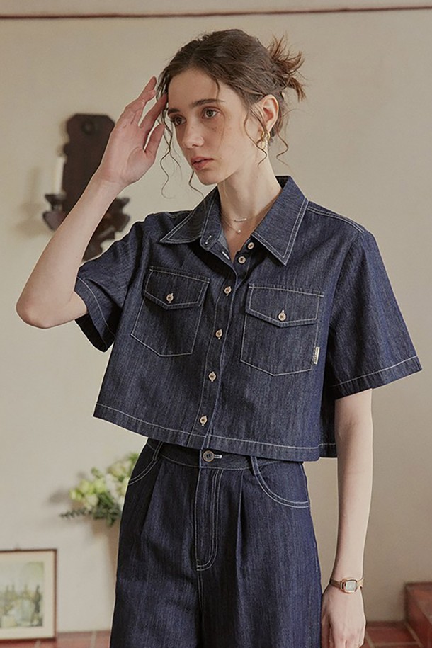 Proud Mary - 셔츠 - PM_Vintage denim two piece set_shirt