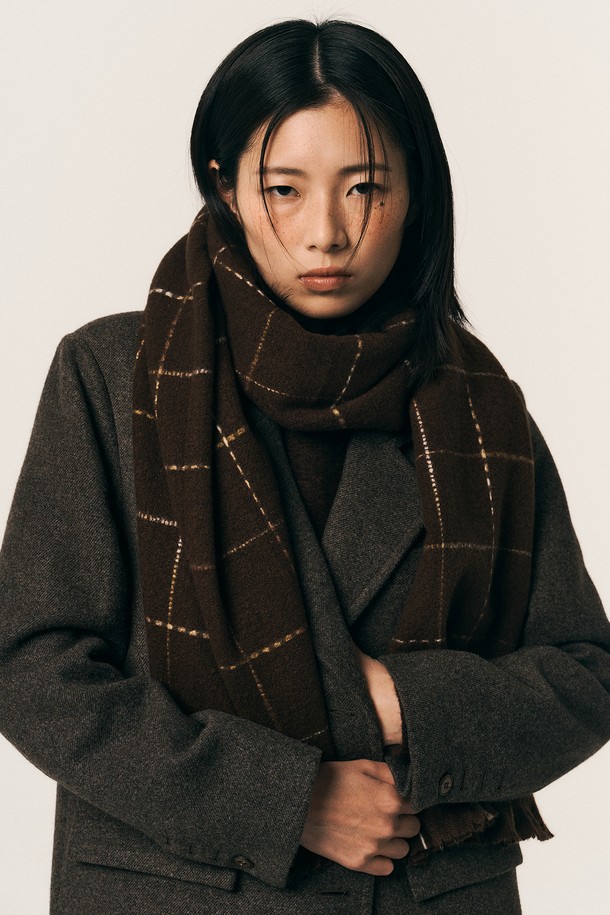 Aei&Rei - 스카프/머플러 - AR_Woolen check shawl muffler