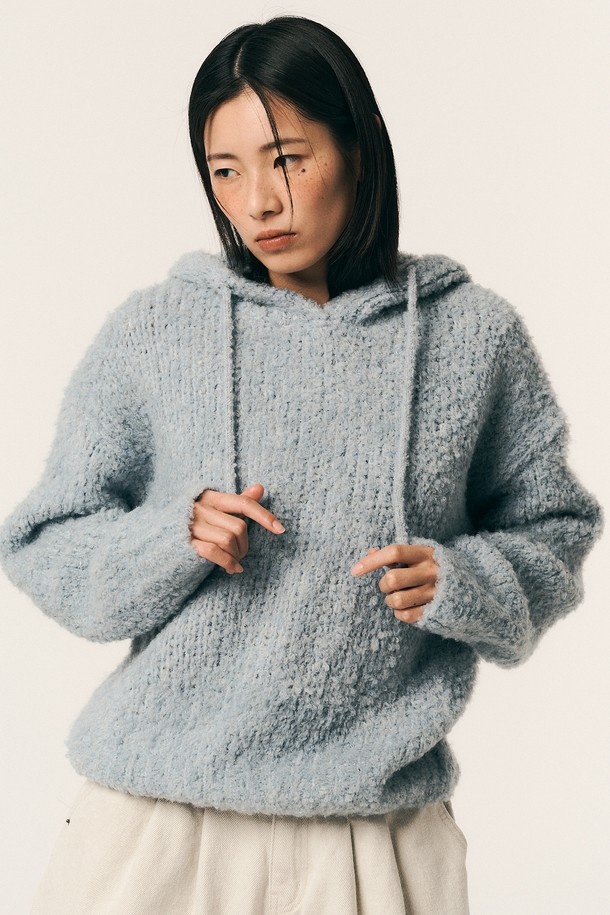 Aei&Rei - 스웨터 - AR_Fluffy hooded sweater_2color