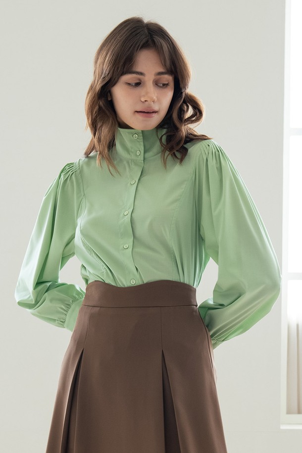 WE'DEE - 셔츠 - WED_Three way collar shirt_GREEN