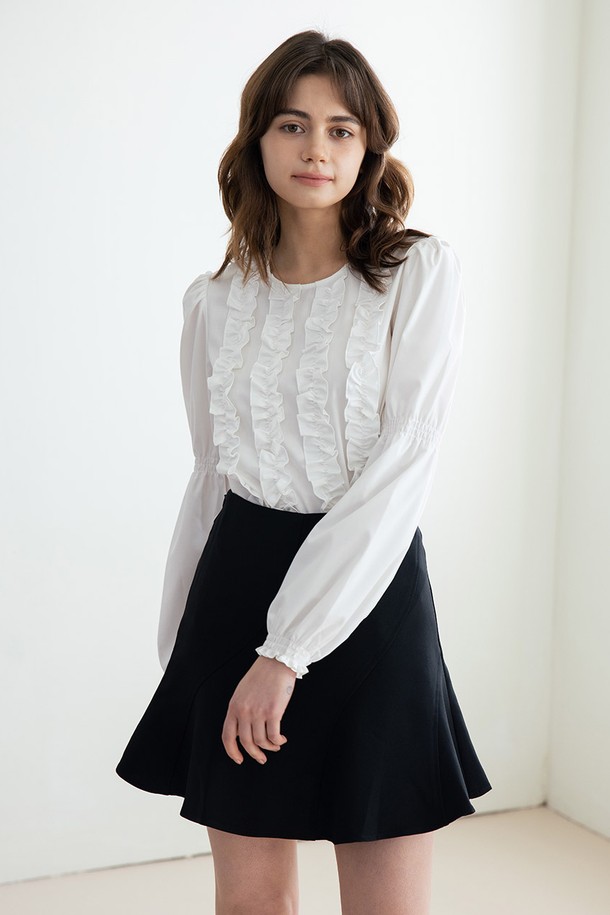 WE'DEE - 블라우스 - WED_French round neck blouse_WHITE