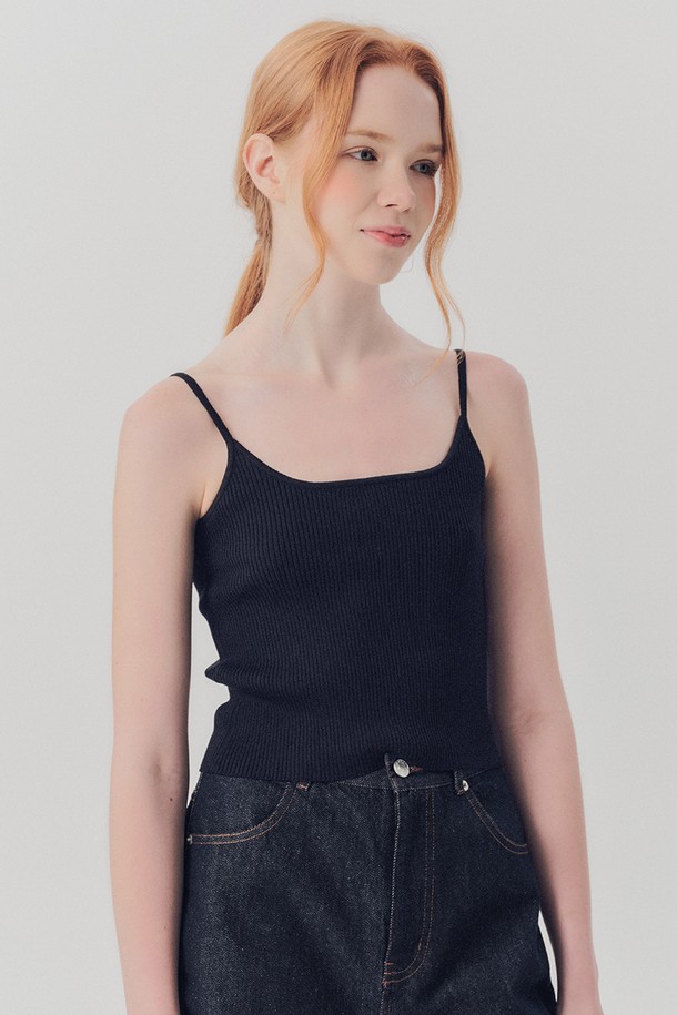 WE'DEE - 민소매티셔츠 - WED_Basic sleeveless knit top_BLACK