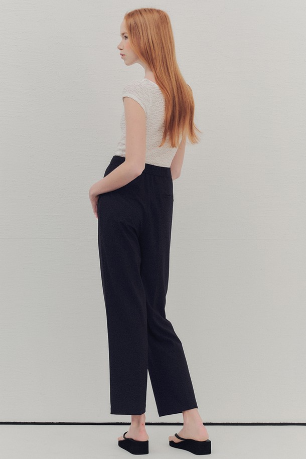 WE'DEE - 롱/미디팬츠 - WED_Elastic high waist pants