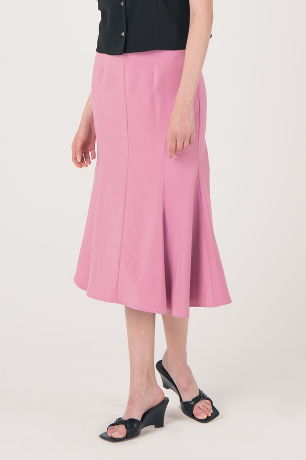 WE'DEE - 롱스커트 - WED_Fishtail high waist skirt_PINK