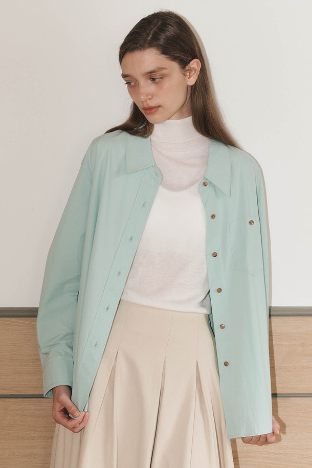 WE'DEE - 셔츠 - WD_Pure cotton shirt_MINT