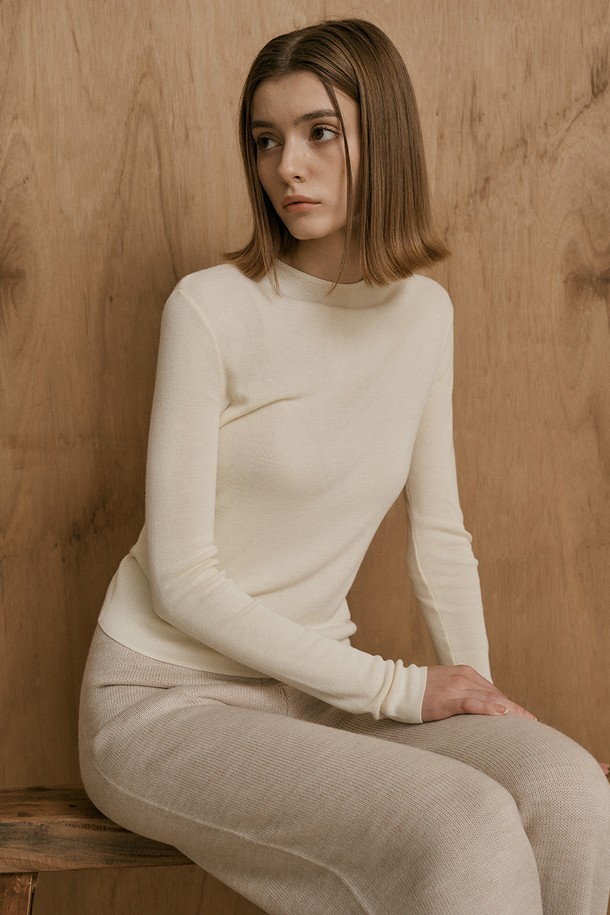 WE'DEE - 스웨터 - WD_Soft wool sweater_IVORY