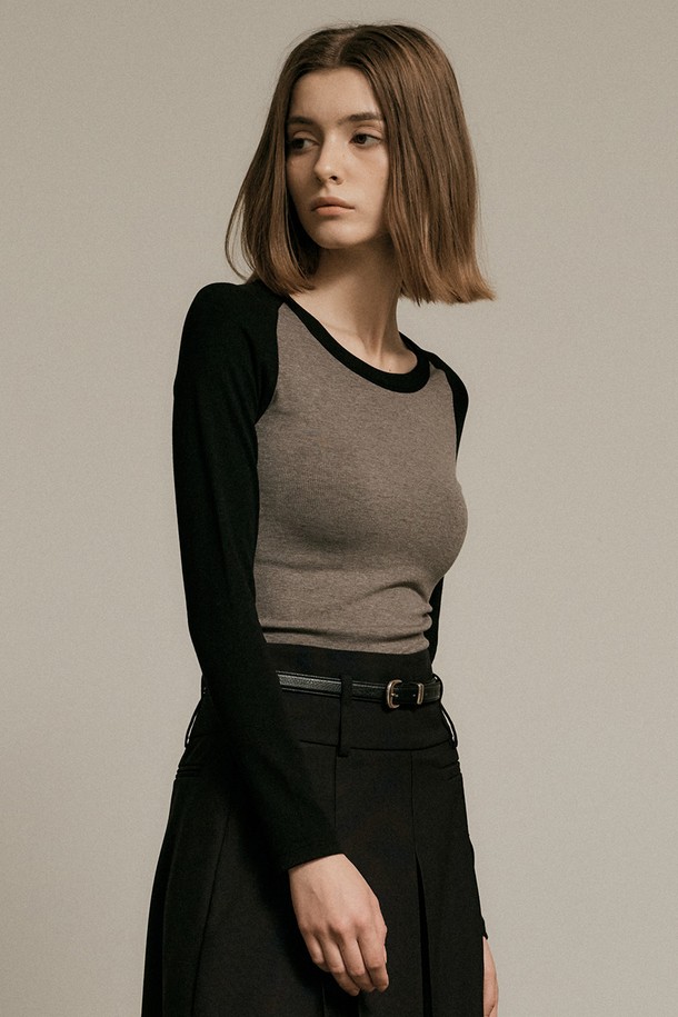 WE'DEE - 스웨터 - WD_Autumn raglan sleeves knit top_GRAY