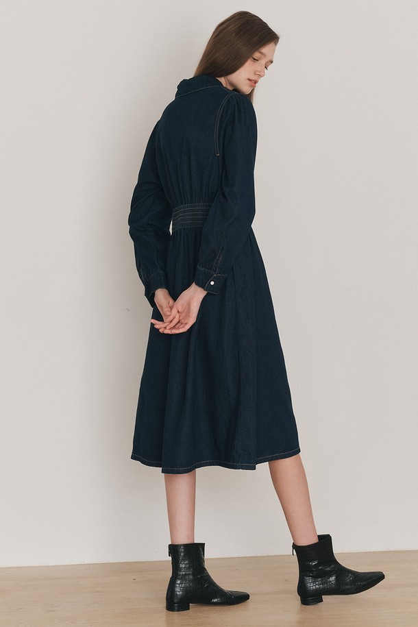 WE'DEE - 긴소매 원피스 - WD_Denim long shirt dress