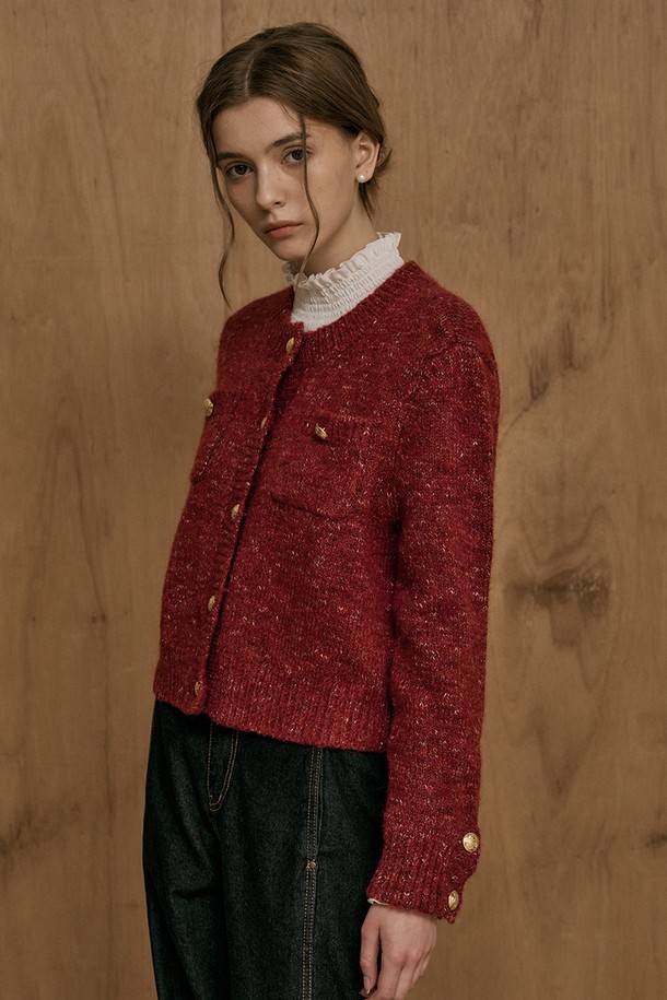 WE'DEE - 자켓 - WD_Golden wool cardigan jacket_RED