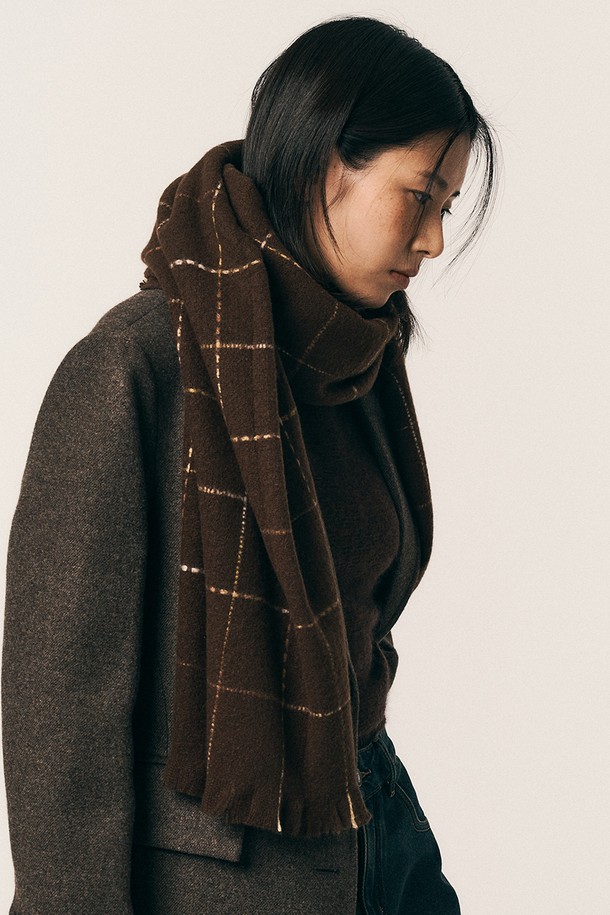 Aei&Rei - 스카프/머플러 - AR_Woolen check shawl muffler