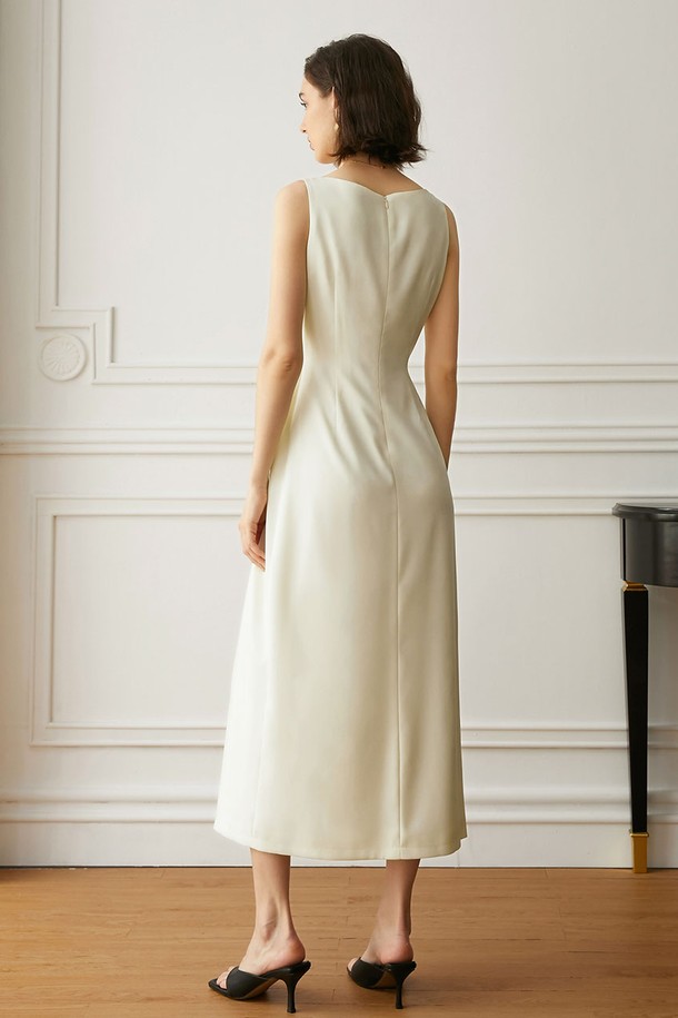 YYIAM - 원피스 - YY_Elegant pleated sleeveless dress