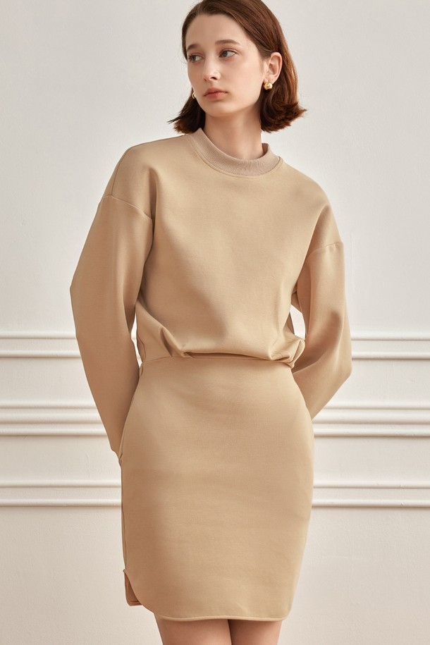 YYIAM - 원피스 - YY_Wool roundneck sweatshirt dress_BEIGE