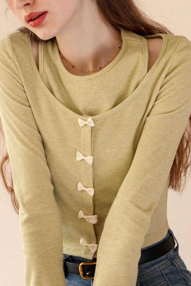 Cest Moidew - 베스트 - Cest_Two crewneck knit top_OLIVE