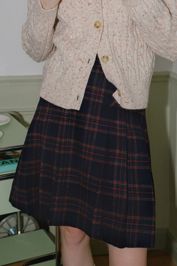 Cest Moidew - 미니스커트 - Cest_College plaid pleated skirt_NAVY