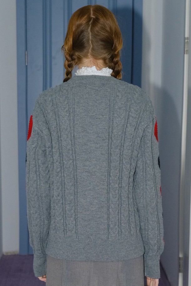 Cest Moidew - 베스트 - Cest_Rhombus cable sweater_GRAY