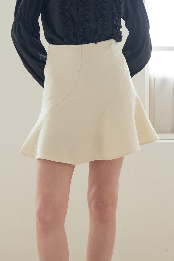 WE'DEE - 미니스커트 - WED_Flounce tail skirt_WHITE