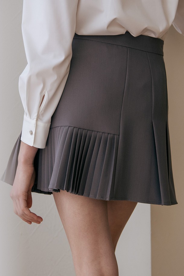 WE'DEE - 미니스커트 - WED_Two pleating pocket skirt