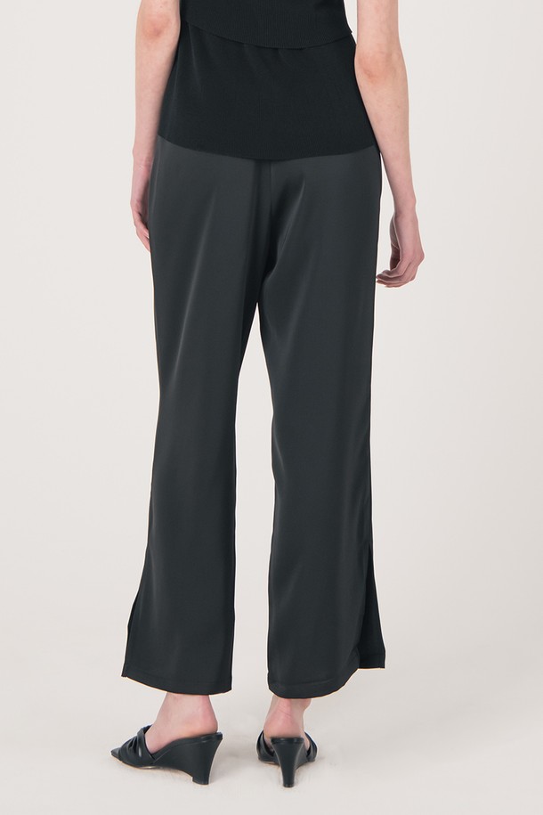 WE'DEE - 롱/미디팬츠 - WED_Satin drape pants_BLACK