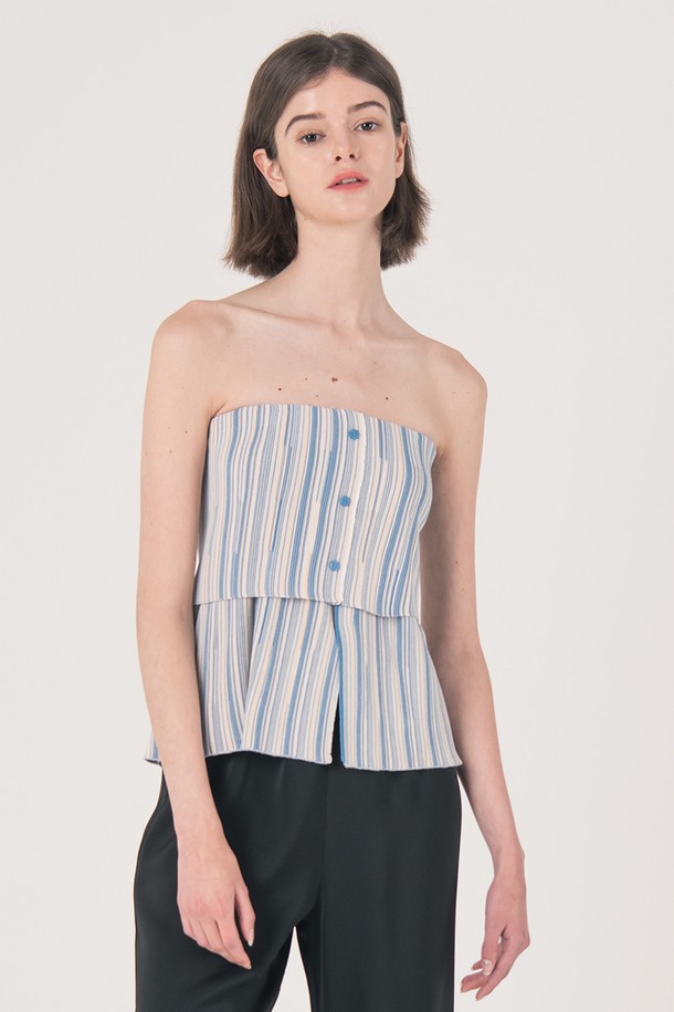 WE'DEE - 베스트 - WED_Tube knit top_BLUE