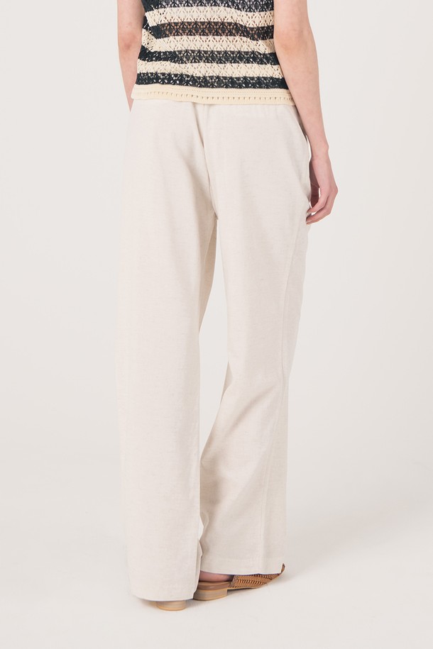 WE'DEE - 롱/미디팬츠 - WED_Two line detail pants_BEIGE