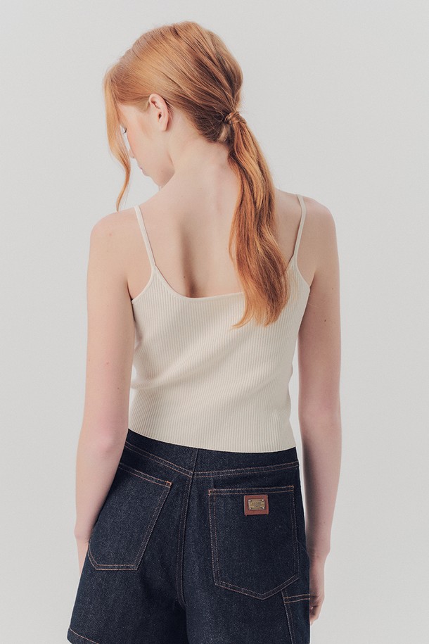 WE'DEE - 민소매티셔츠 - WED_Basic sleeveless knit top_WHITE