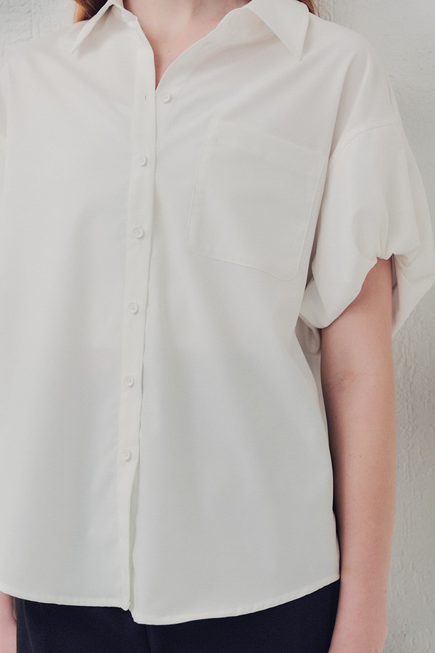 WE'DEE - 셔츠 - WED_French simple puff shirt_WHITE