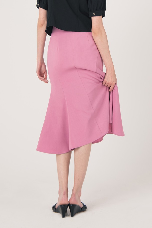 WE'DEE - 롱스커트 - WED_Fishtail high waist skirt_PINK