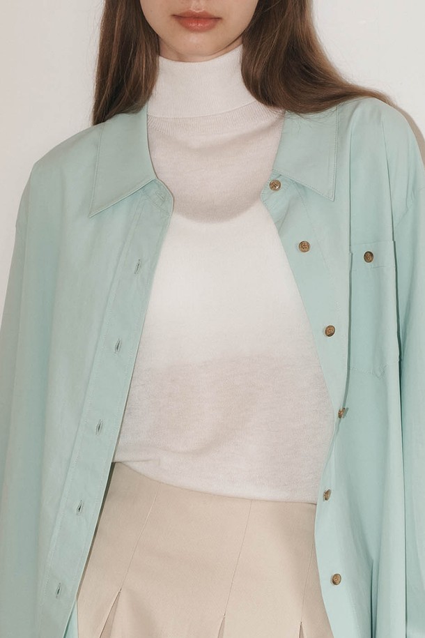 WE'DEE - 셔츠 - WD_Pure cotton shirt_MINT