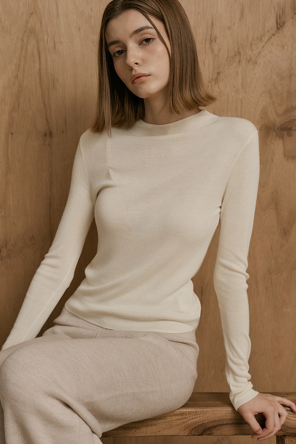 WE'DEE - 스웨터 - WD_Soft wool sweater_IVORY