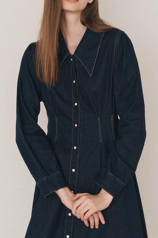 WE'DEE - 긴소매 원피스 - WD_Denim long shirt dress