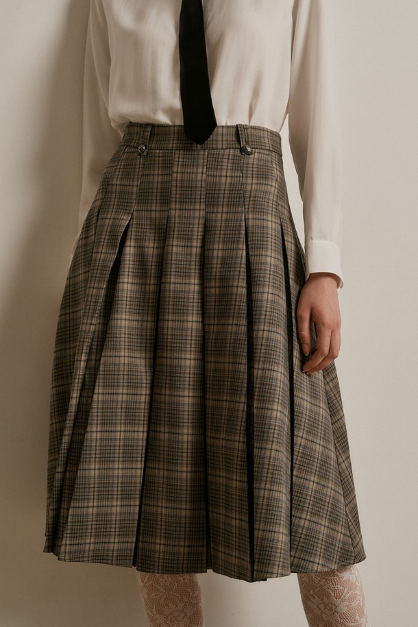 WE'DEE - 미디스커트 - WD_Intellectual plaid set_Skirt