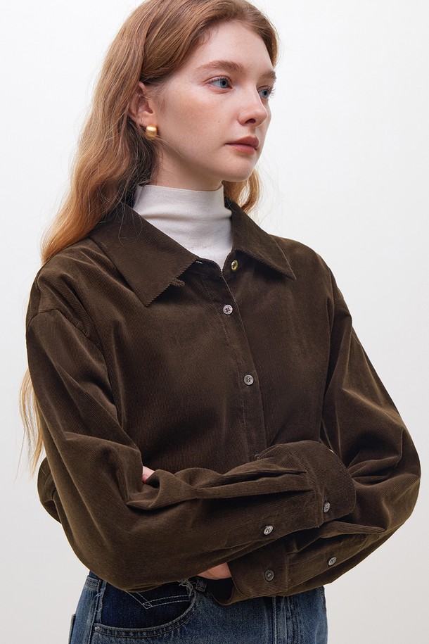 WE'DEE - 셔츠 - WD_Vintage corduroy shirt_BROWN