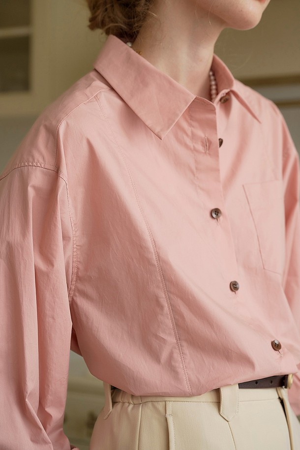 Simple Retro - 셔츠 - SR_Classic cotton shirt_PINK