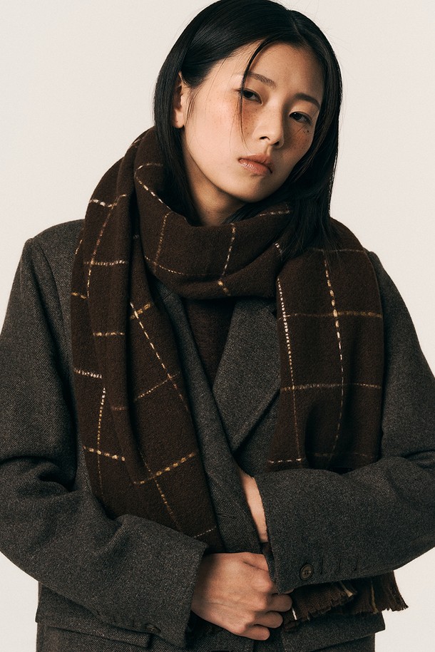 Aei&Rei - 스카프/머플러 - AR_Woolen check shawl muffler