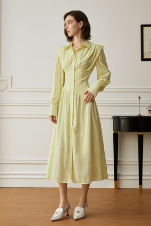 YY_French mood waist shirt dress