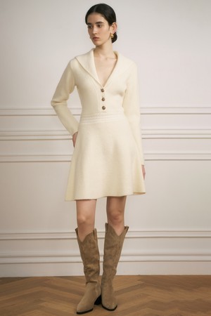 YY Wind lapel knit dress