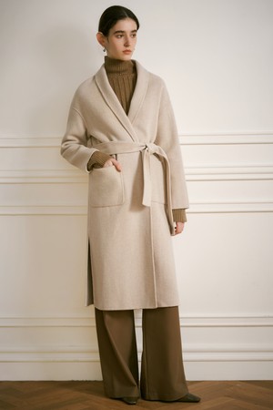 YY_Ivory woolen long coat