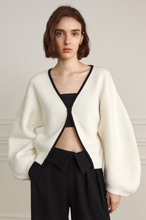 YY_Lantern knitted cardigan jacket