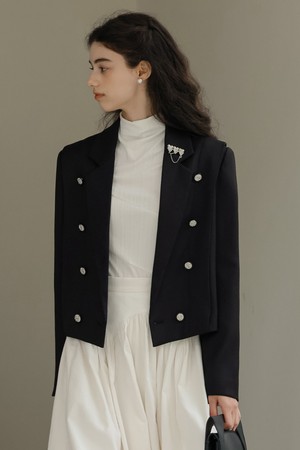 DD_Layered double button short jacket